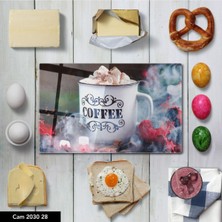 Aylina Baskılı Cam Kesme Tahtası |temperli Cam |  25 x 35 cm