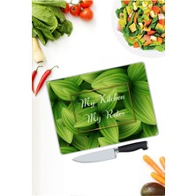 Aylina My Kitchen My Rules Cam Kesme Tahtası  25 x 35 cm