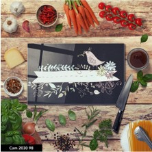 Aylina Baskılı Cam Kesme Tahtası |temperli Cam |  25 x 35 cm