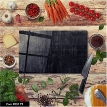 Aylina Cam Kesme Tahtası Baskılı Kesim Tablası 25 x 35 cm