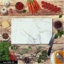 Aylina Cam Kesme Tahtası  Baskılı Kesim Tablası | Temperli 25 x 35 cm