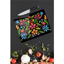 Aylina Renkli | Cam Kesme Tahtası |  25 x 35 cm