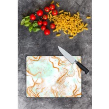 Aylina Renkli Tuval | Cam Kesme Tahtası |  25 x 35 cm