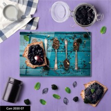 Aylina Cam Kesme Tahtası | Baskılı Kesim Tablası | Temperli  25 x 35 cm