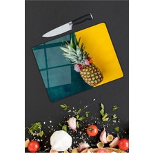 Aylina Ananas Desenli | Cam Kesme Tahtası |  25 x 35 cm