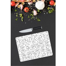 Aylina Yazılı Beyaz | Cam Kesme Tahtası 25 x 35 cm