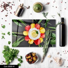 Aylina Baskılı Cam Kesme Tahtası |temperli Cam |  25 x 35 cm