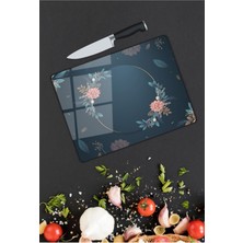 Aylina Çiçek Cam Kesme Tahtası  25 x 35 cm