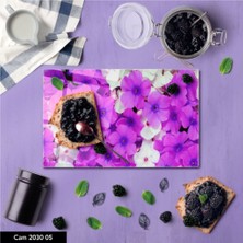 Aylina Cam Kesme Tahtası | Baskılı Kesim Tablası | Temperli  25 x 35 cm