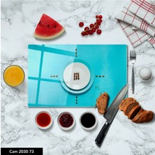 Aylina Baskılı Cam Kesme Tahtası |temperli Cam |  25 x 35 cm