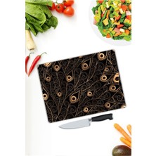 Aylina Gold Desenler | Cam Kesme Tahtası |  25 x 35 cm