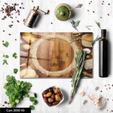 Aylina Cam Kesme Tahtası | Baskılı Kesim Tablası | Temperli  25 x 35 cm