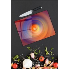 Aylina Renkli Halkala Cam Kesme Tahtası 25 x 35 cm