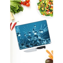 Aylina Su Damlacıkları | Cam Kesme Tahtası |  25 x 35 cm