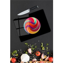 Aylina Renkli Top | Cam Kesme Tahtası |  25 x 35 cm