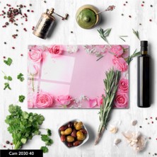 Aylina Cam Kesme Tahtası | Baskılı Kesim Tablası 25 x 35 cm