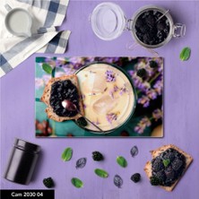 Aylina Cam Kesme Tahtası Baskılı Kesim Tablası 25 x 35 cm
