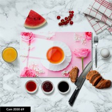 Aylina Cam Kesme Tahtası | Baskılı Kesim Tablası | Temperli  25 x 35 cm