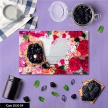 Aylina Cam Kesme Tahtası | Baskılı Kesim Tablası | Temperli  25 x 35 cm