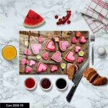 Aylina Cam Kesme Tahtası | Baskılı Kesim Tablası | Temperli | 25 x 35 cm