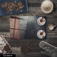 Aylina Cam Kesme Tahtası | Baskılı Kesim Tablası | Temperli | 25 x 35 cm