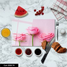 Aylina Cam Kesme Tahtası | Baskılı Kesim Tablası | Temperli  25 x 35 cm