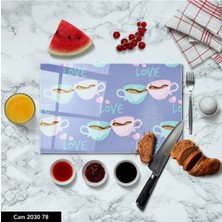 Aylina Baskılı Cam Kesme Tahtası |temperli Cam |  25 x 35 cm