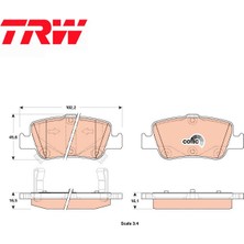 TRW Arka Fren Balata Tk. Auris E15 E18 Corolla Sedan E15 E18 2006/2018 04466-02170 GDB3480 Trw