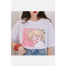 Populus Sailor Moon You Me Beyaz Tişört