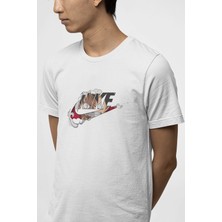 Populus One Piece Luffy Minimal Logo Beyaz Tişört