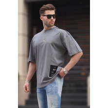Madmext Füme Desenli Oversize Erkek Tişört 7004