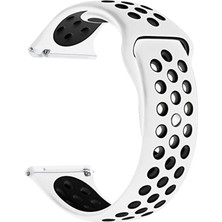 Teleplus General Mobile Gm Watch Kordon Delikli Çift Renk Silikon Beyaz