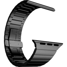 Teleplus Watch Series 4 5 38MM Kordon Metal Yandan Çıtçıtlı Parçalı Tasarım KRD35 Siyah