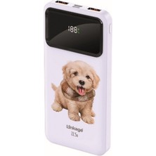 Wuw Linkage 10000 Mah Yavru Golden Köpek Baskılı Beyaz 22,5 W Hızlı Şarj LCD Ekranlı Powerbank