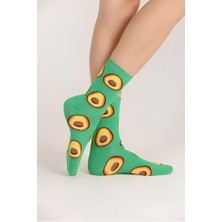 Socks And More Avokado Desenli Tekli Çorap Unisex Yeşil