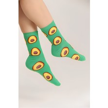 Socks And More Avokado Desenli Tekli Çorap Unisex Yeşil