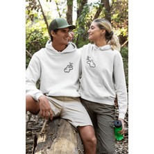 Populus He Is Mine She Is Mine Sevgili/çift/arkadaşlık 2'li Kapşonlu Sweatshirt Seti