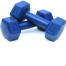 Tekno Trust Mavi (10KG x 2 Adet) Dambıl ve Atlama Ipi Kombin Seti Vinyl Kaplama Dumbell 80 - 100 cm Ikili