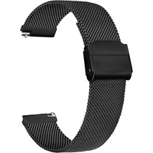 Nubia Red Magic Watch Kordon Çıtçıtlı Hasır Metal Örgülü KRD45 Siyah