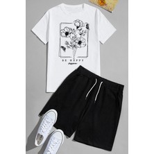 Only Trendwear Unisex Be Happy Baskılı Şort Takım