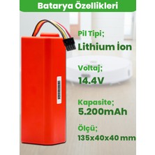 Electroll Roborock S6 Maxv Batarya Kutulu (ORJİNAL KAPASİTE) 14.4v 5200mah Pil Robot Süpürge Batarya Değişimi