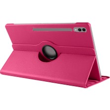 Case 4u Galaxy Tab S9 Ultra SM-X910 Dönebilen Standlı Kılıf Koyu Pembe