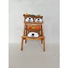 Yaso Shop Çocuk Odası Bebek Odası Ayı Figürlü Düzenleyici Örgü Sepet 3lü