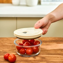 Karaca Cream Vakumlu Kapaklı Cam Saklama Kabı 0.6 Lt