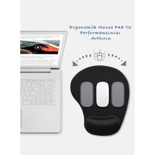 Sogex Bilek Destekli Jelli Mouse Pad Oval Kaydrmaz Taban Oyun Ofis Fare Altlığı Ergonomik Kaymaz Mouse Pad