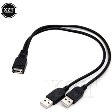 Jelang Yüksek Kaliteli USB 2.0 ve Kablo USB Çift Splitter Adaptör Kablosu Dişi - USB 2 Erkek Güç Uzatma Kablosu Bir Ila Iki (Yurt Dışından)