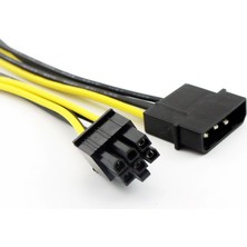 Jelang 1x4 Pin Molex Erkek Tak 6 Pin Pcı-Express Dişi Pcıe Video Güç Adaptörü Konnektör Kablo Kordonu Siyah 20 cm (Yurt Dışından)