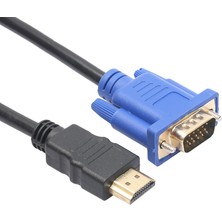 Jelang 1.8m Video Adaptör Kablosu Kablosu 6ft HDMI Altın Erkek VGA Hd-15 Erkek 15PIN Hdtv Pc Için Dizüstü Bilgisayar Adaptör Kablosu 1080P (Yurt Dışından)