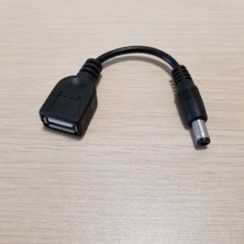 Jelang Dc 2.1mm x 5.5mm Adaptör USB Tip A Dönüştürücü Veri Uzatma Kablosu Erkek - Kadın Siyah 10CM (Yurt Dışından)