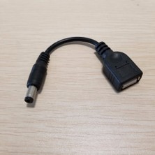 Jelang Dc 2.1mm x 5.5mm Adaptör USB Tip A Dönüştürücü Veri Uzatma Kablosu Erkek - Kadın Siyah 10CM (Yurt Dışından)